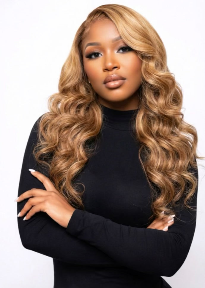 Ready To Wear Honey Blonde Glueless Wig – 5x5 or 13x4 Lace, Pre-Plucked Hairline, Slightly Bleached Knots, 100% Virgin Hair