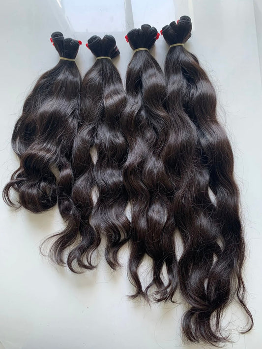 2 16” Raw Natural Indian Wavy (Clearance Final Sale)