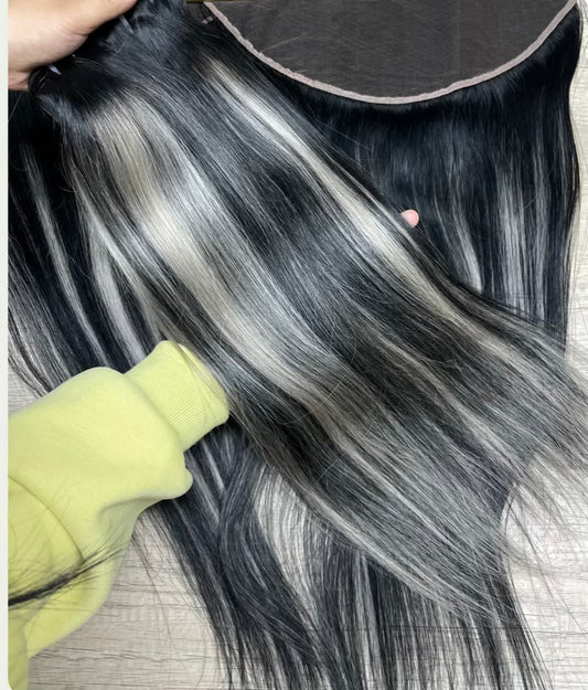 Salt & Pepper Human Hair Extensions