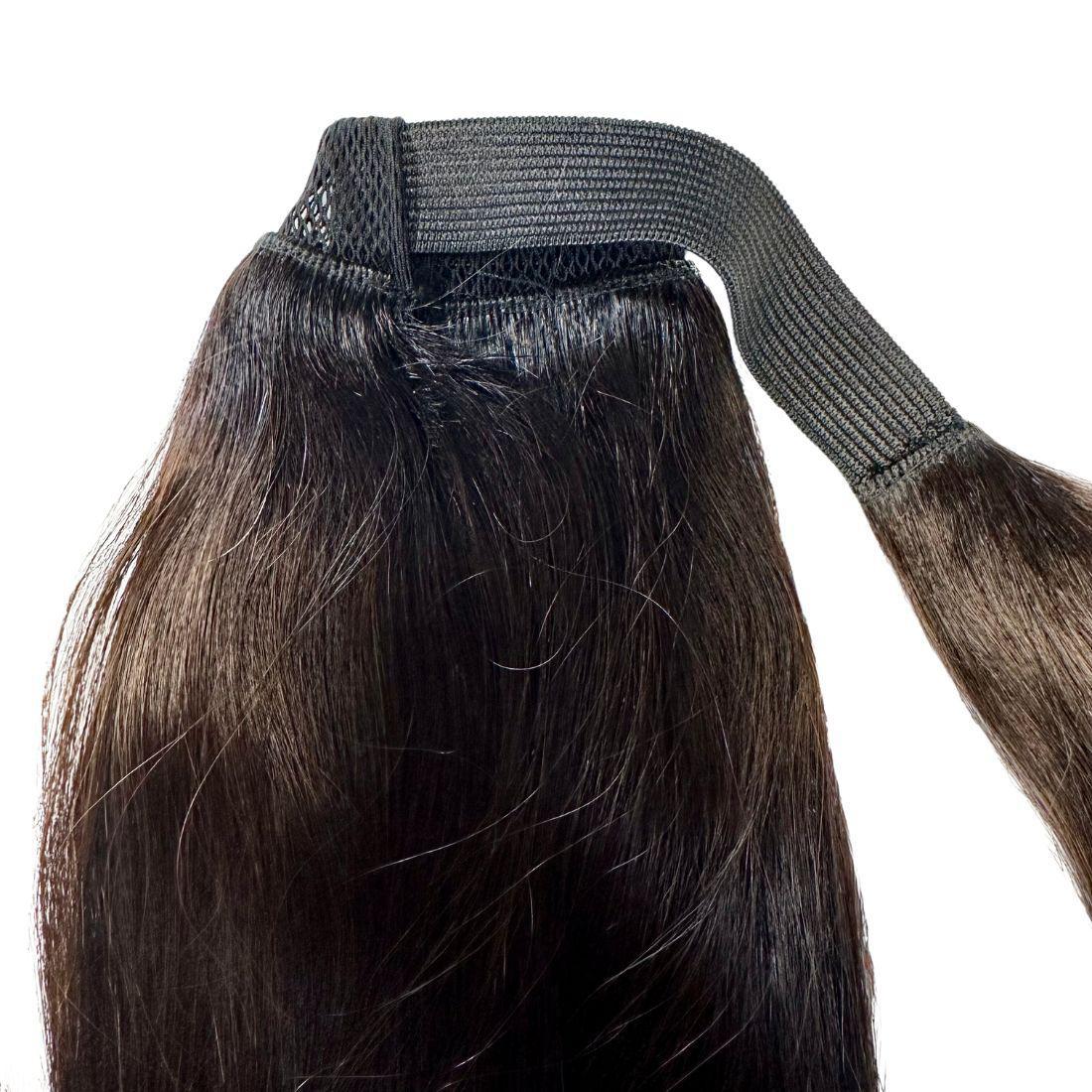 View of Natural Black Ponytail showing its lightweight, easy-to-use design with natural texture.