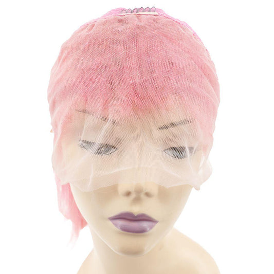 Cotton candy 13x4 transparent lace front bob wig in 100% human hair, from Nikki Smith Hair Collection