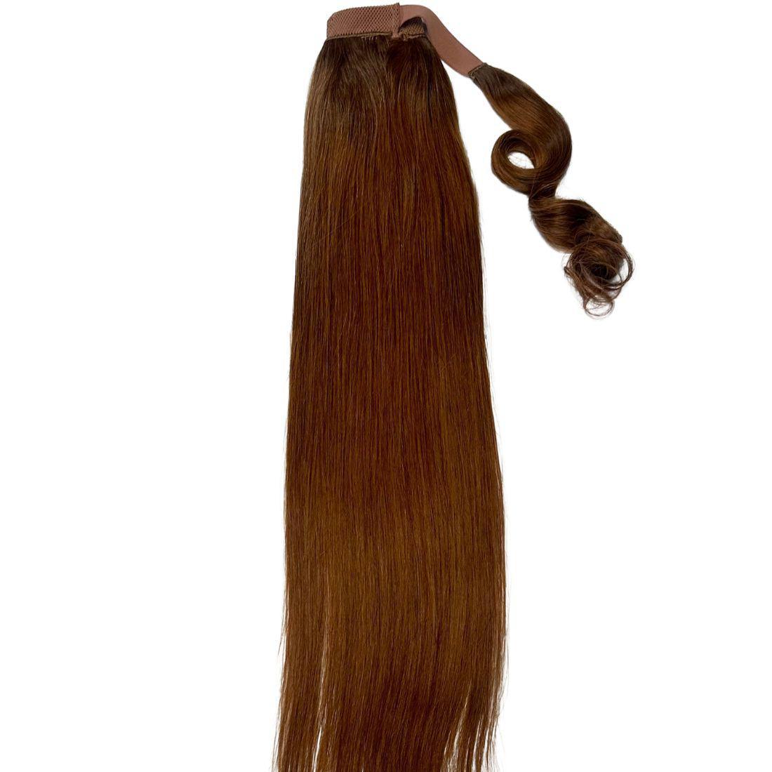 Auburn Ponytail from Nikki Smith Hair Collection, offering a seamless and natural look with high-quality hair.