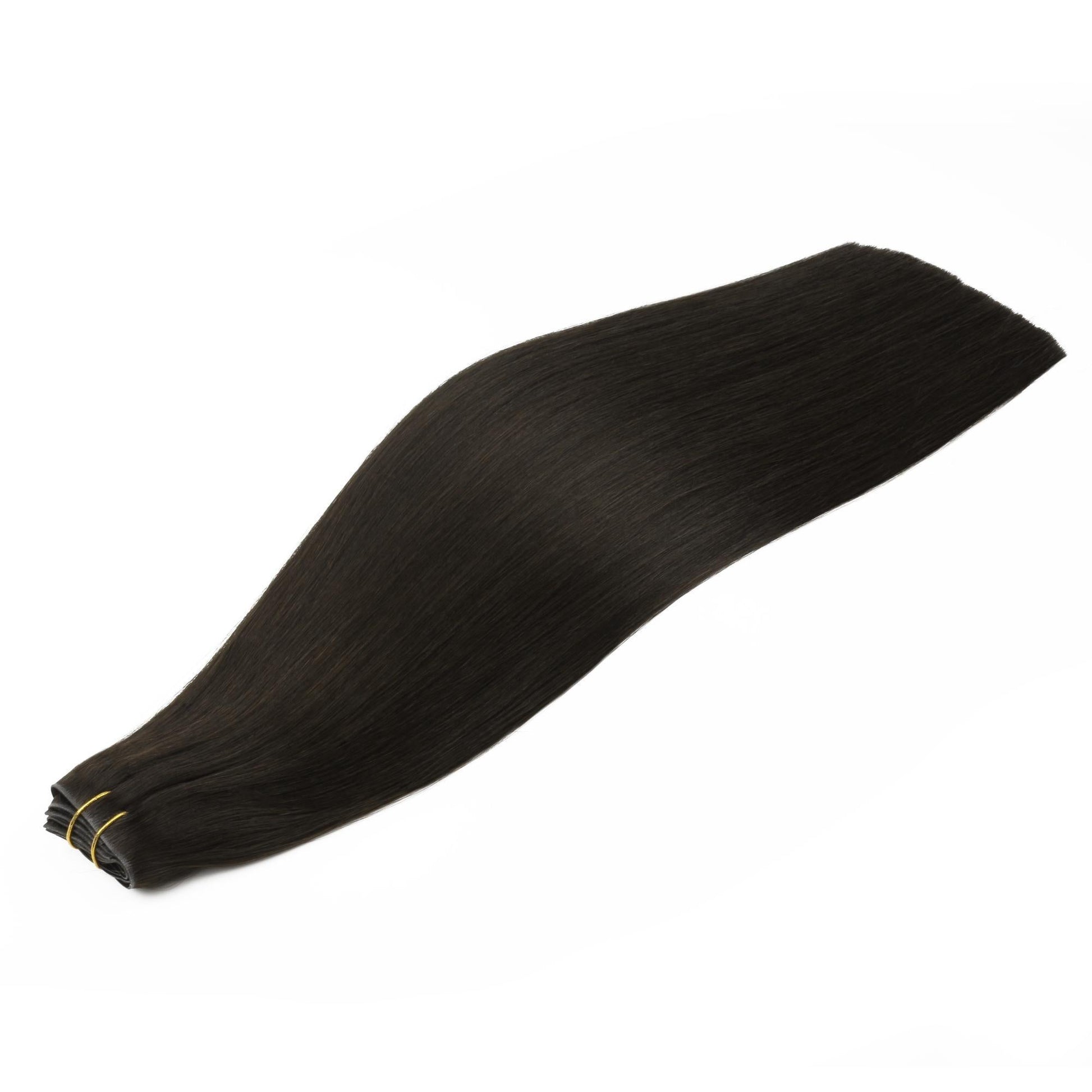 Off Black (1B) invisible clip-in hair extensions in 100% human hair – Nikki Smith Hair Collection