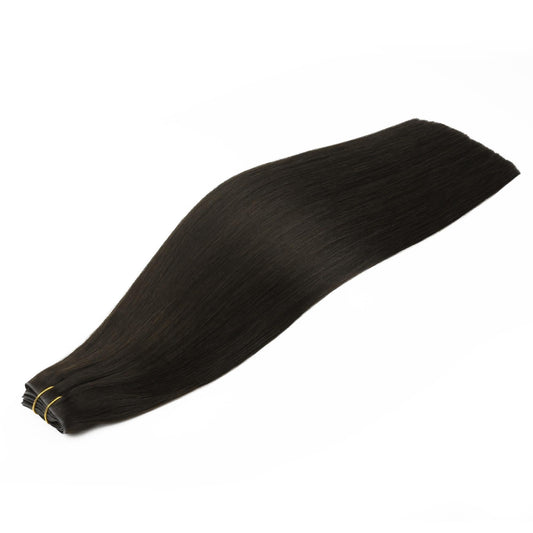 Off Black (1B) invisible clip-in hair extensions in 100% human hair – Nikki Smith Hair Collection