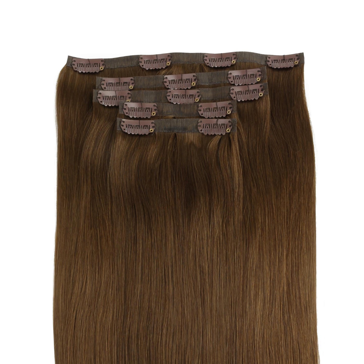 Chocolate Brown seamless clip-in hair extensions in 100% human hair – Nikki Smith Hair Collection