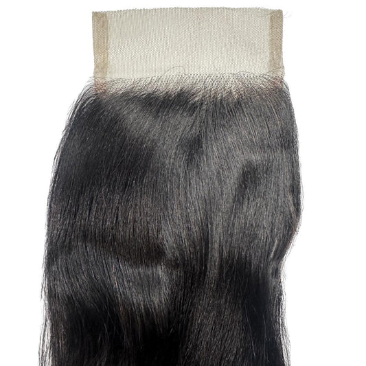 Yaki straight 4x4 transparent lace closure in 100% virgin human hair - Nikki Smith Hair Collection