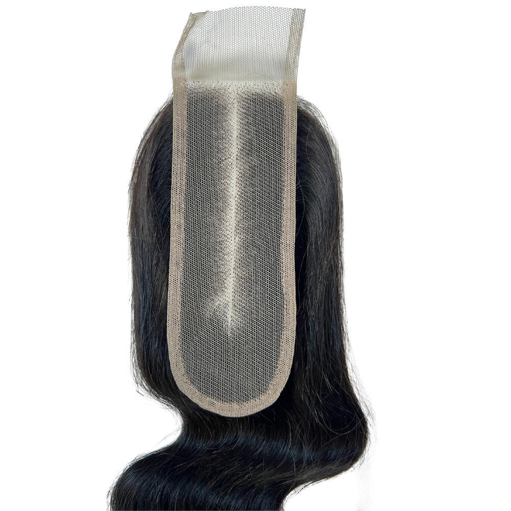 2"x6" Brazilian Body Wave Closure with flawless lace blending for a realistic hairline.