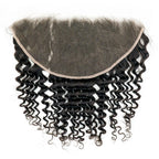 Full view of 13x6 HD Brazilian DeepWave Frontal showing lace mesh and natural deep wave curls.