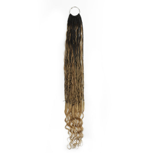 Honey blonde ombre deep wave boho braids styled – Nikki Smith Hair Collection
