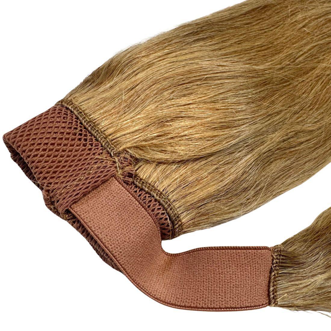 Auburn Ponytail detailed image, showcasing the natural hair texture and seamless wrap for a flawless finish.