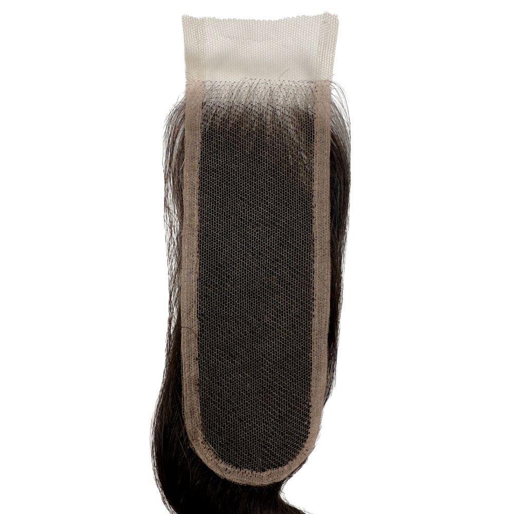 Brazilian Body Wave 2x6 HD Closure highlighting the wave pattern and smooth, silky texture of virgin hair.