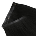 Jet Black seamless clip-in hair extensions in 100% human hair – Nikki Smith Hair Collection