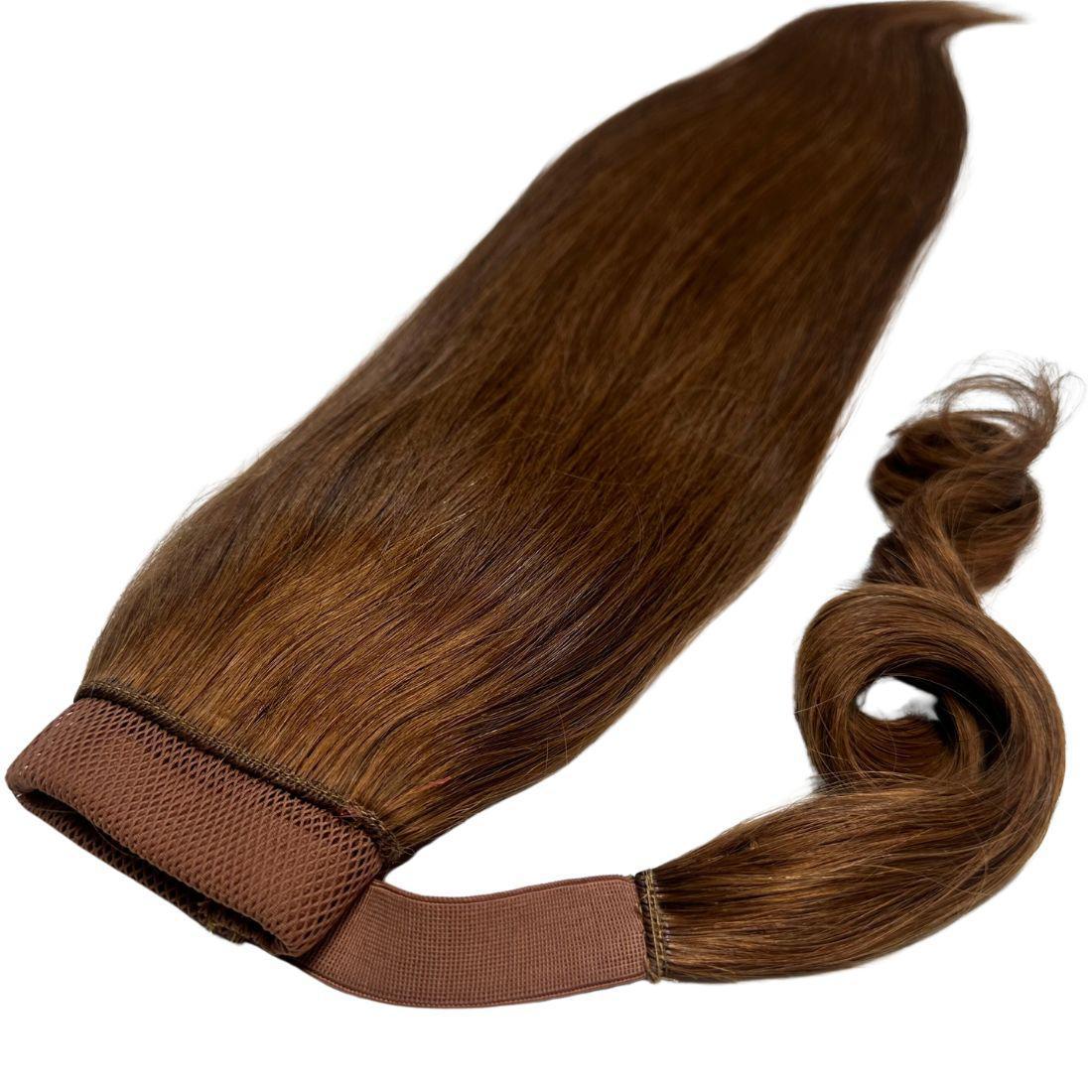 Auburn Ponytail from Nikki Smith Hair Collection, demonstrating its luxurious length and smooth texture.