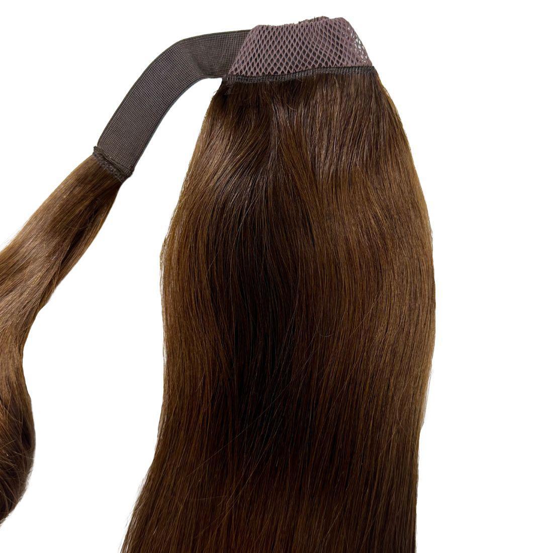 Dark Brown Ponytail from Nikki Smith Hair Collection, designed for instant length and volume with easy attachment.