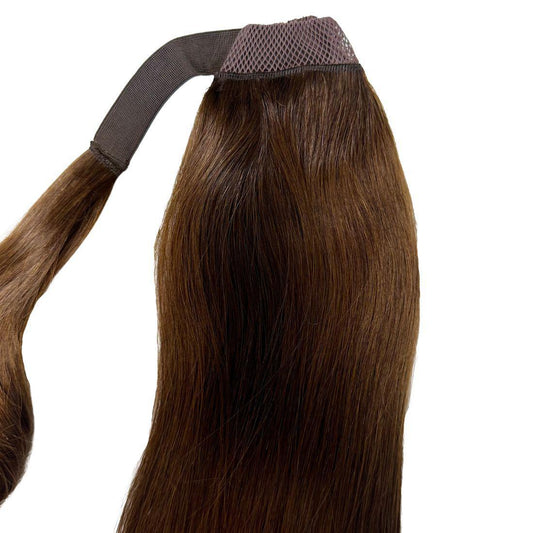 Dark Brown Ponytail from Nikki Smith Hair Collection, designed for instant length and volume with easy attachment.