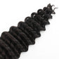 Detailed view of Deep Wave Bulk Hair emphasizing natural black color and premium virgin quality for versatile and elegant hairstyles in the USA