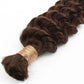 Close-up of Medium Brown Deep Wave Bulk Extensions showing the luxurious wave pattern and high-quality virgin hair ideal for full, natural-looking hairstyles
