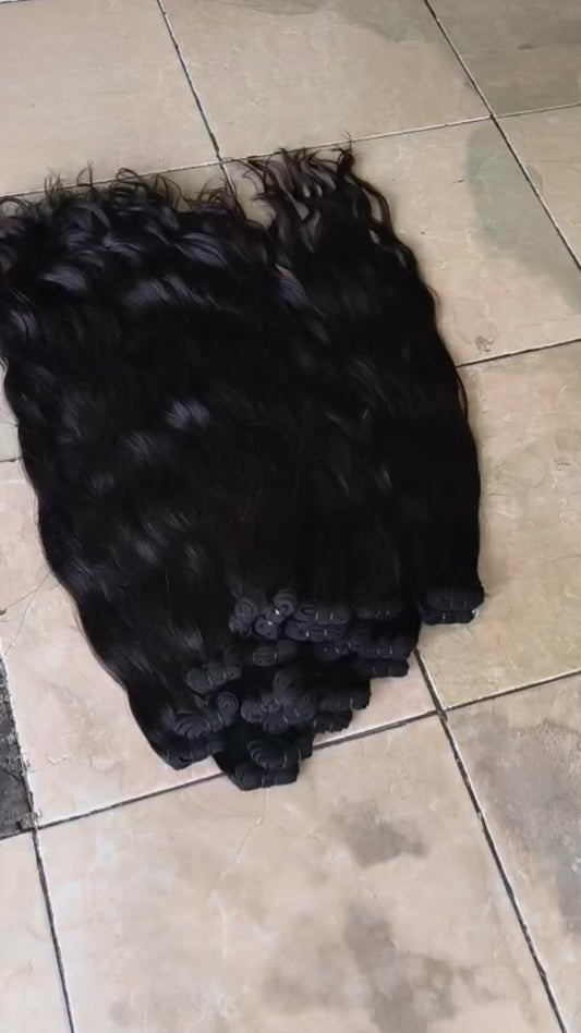 RAW INDONESIAN NATURAL WAVY SINGLE DRAWN