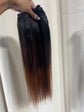 Video of 16 inch chestnut brown ombre straight human hair bundle