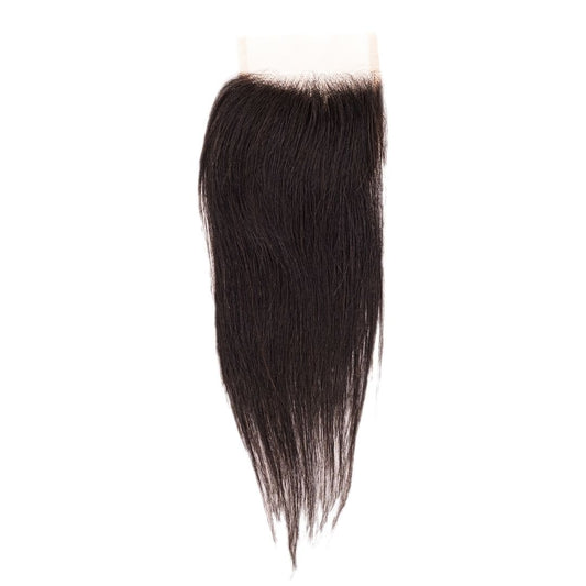 Brazilian Silky Straight 4x4 Transparent Closure displayed from another angle, emphasizing the lace detail.