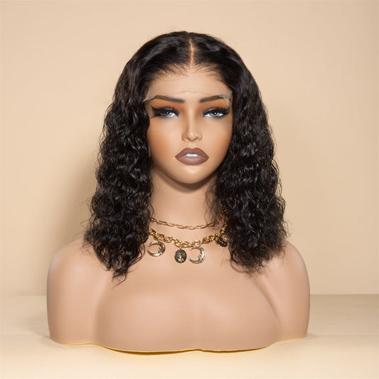 Water Wave 5x5 HD Bob Lace Closure Wig – 100% Virgin Hair, 180% Density