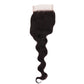Brazilian Loose Wave 4x4 Transparent Closure in a photo emphasizing the natural wave and lace closure design.