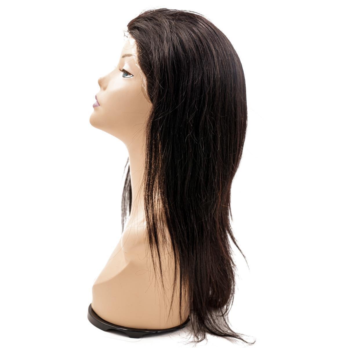 Back view of the Curly Fine Mono Base Medical Wig, emphasizing the secure fit and breathable crown with a fine mono base and lace front.