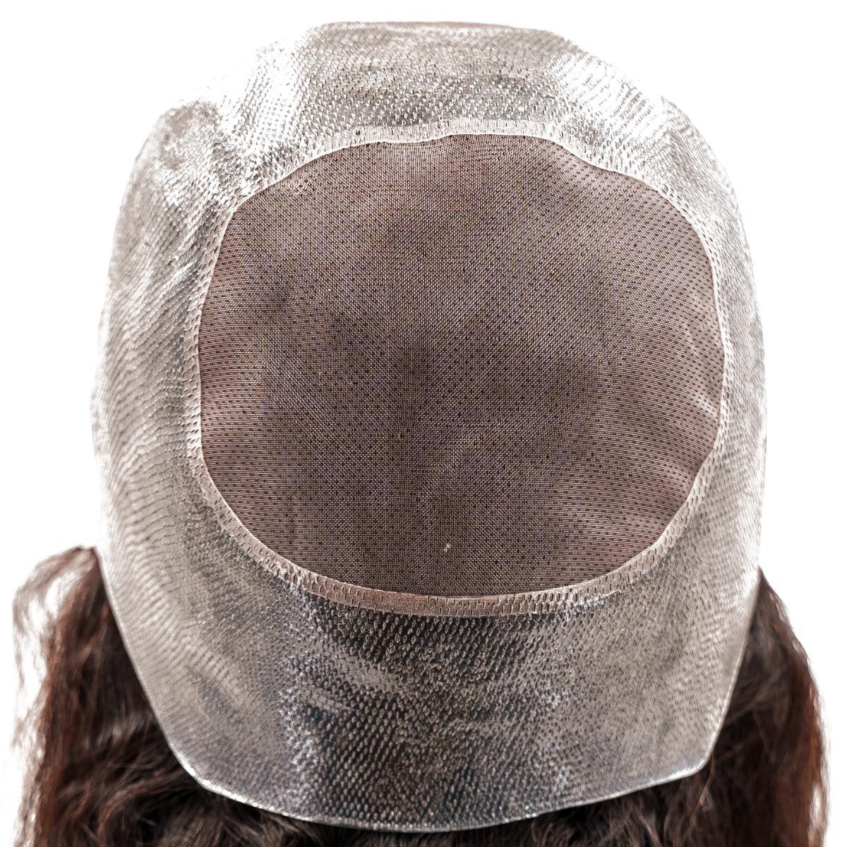 Side view of the Kinky Straight Fine Mono Base Medical Wig, showing the secure fit and kinky straight texture with a fine mono base for comfort.