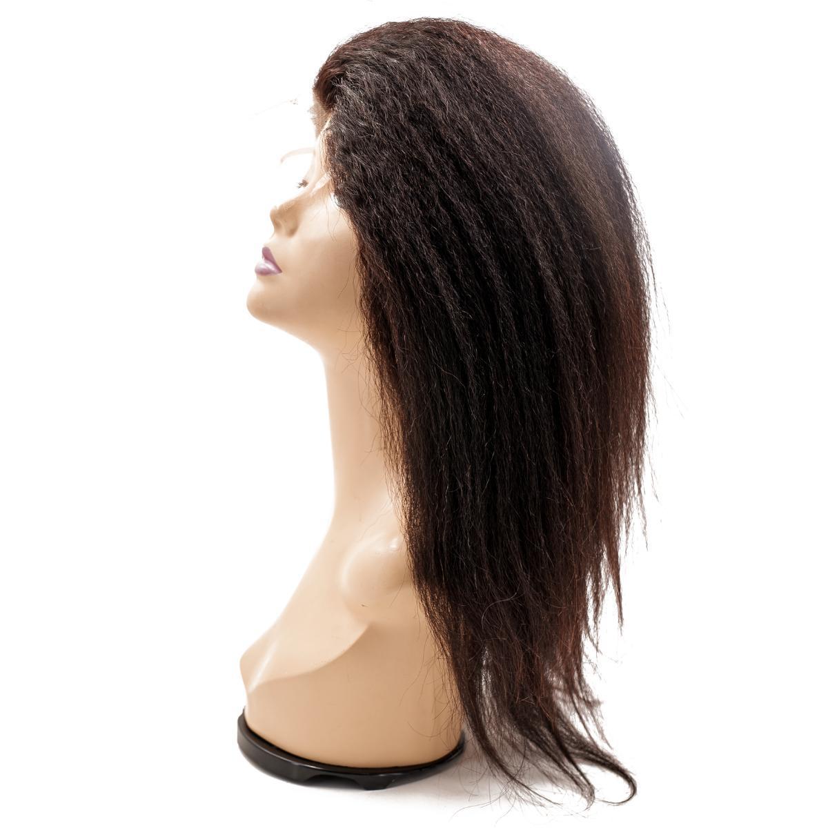 Another angle of the Kinky Straight Silicone Skin Medical Wig, showcasing the sleek texture and the realistic silicone skin cap.
