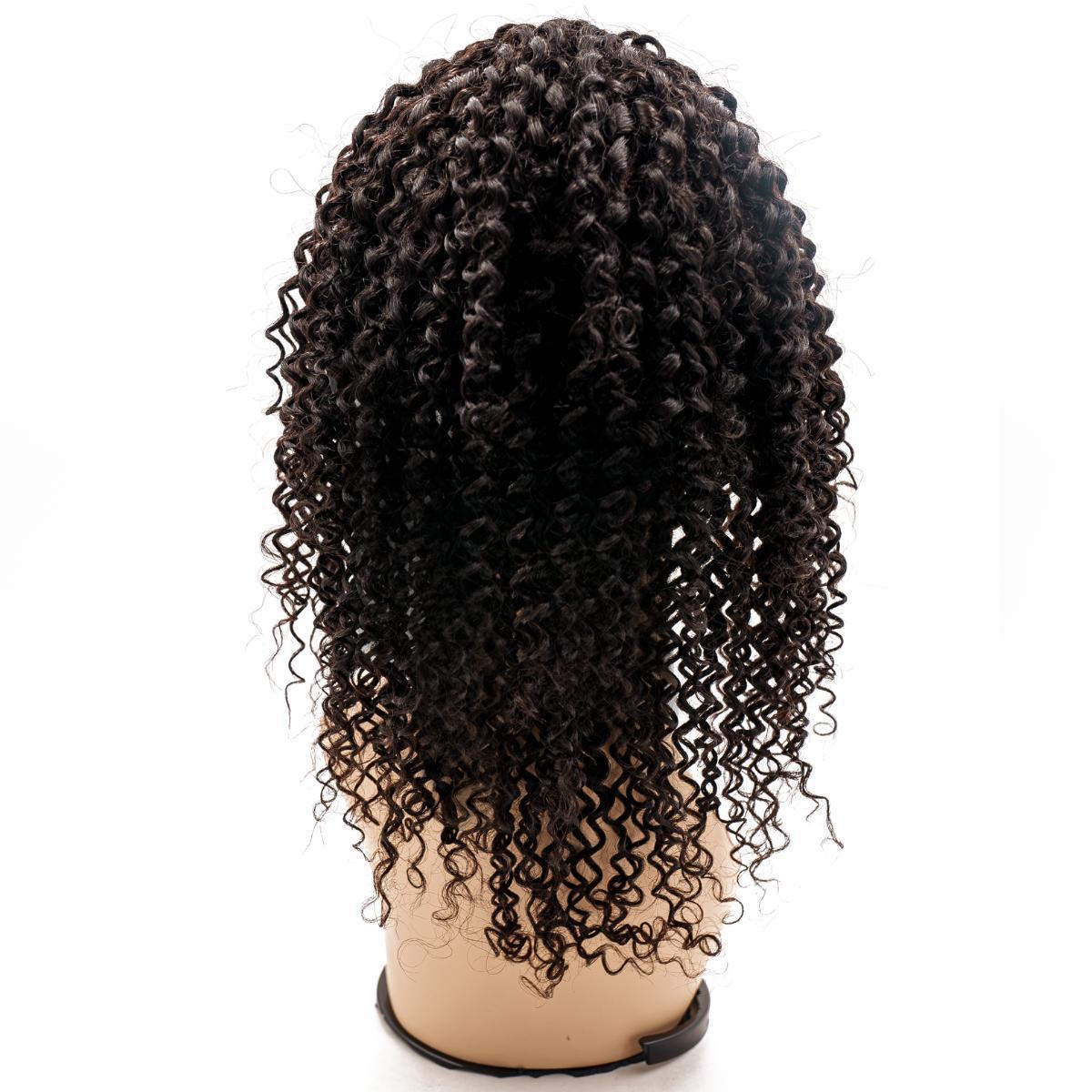 Another angle of the Curly Mono Lace Front PU Medical Wig, emphasizing the PU on the sides and back for added comfort and breathability with the curly hair.