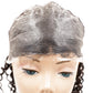Back view of the Curly Skin Polyurethane Medical Wig, demonstrating the stretchable net crown and overall comfortable fit.