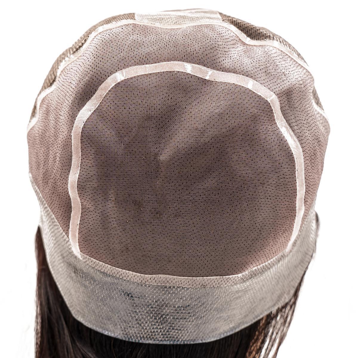 Back view of the Straight Silicone Skin Medical Wig, showing the even, straight hair and secure fit of the silicone skin cap.