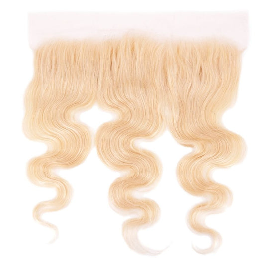 Blonde Lace Frontal from Nikki Smith Hair Collection, crafted with silky straight blonde human hair (#613), offering an 18" length and 13"x4" lace size for a natural and durable finish.