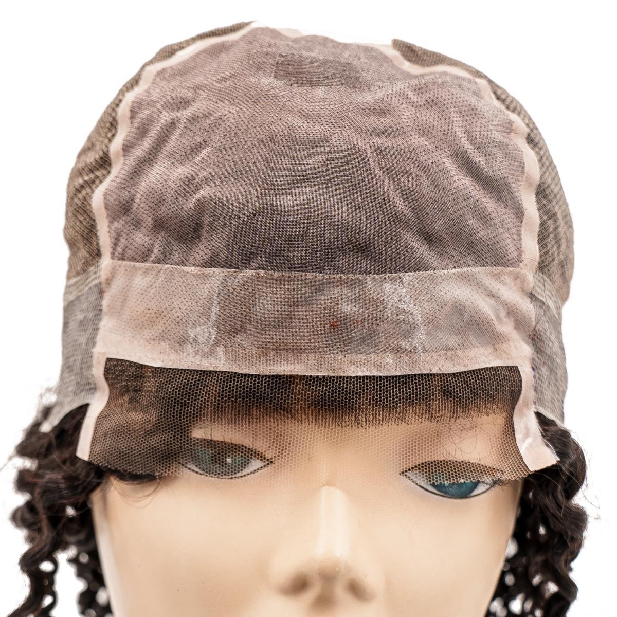 Another angle of the Curly Fine Mono Base Medical Wig, demonstrating the curly texture and reliable design for medical use.