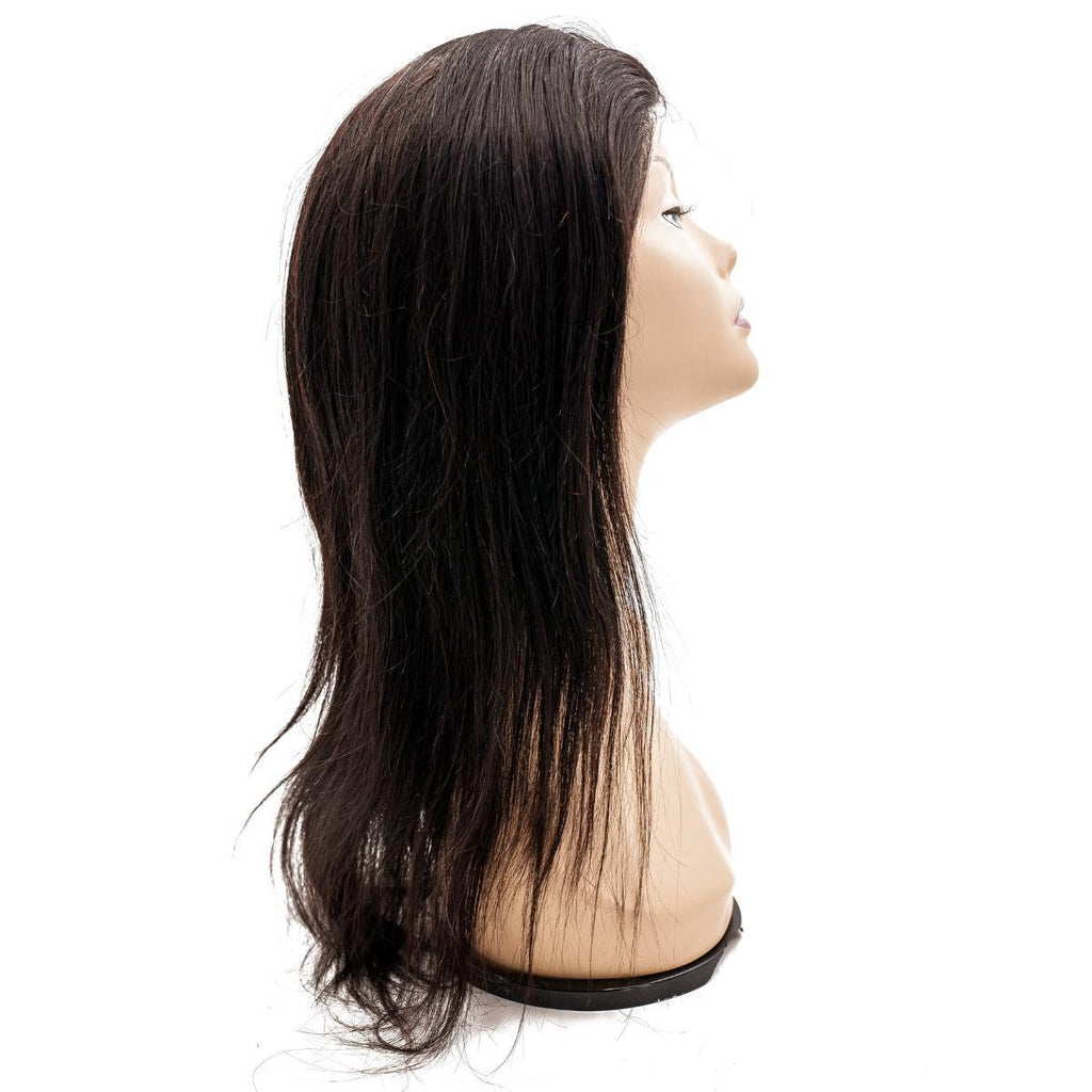 Another angle of the Curly Fine Mono Base Medical Wig, demonstrating the curly texture and reliable design for medical use.