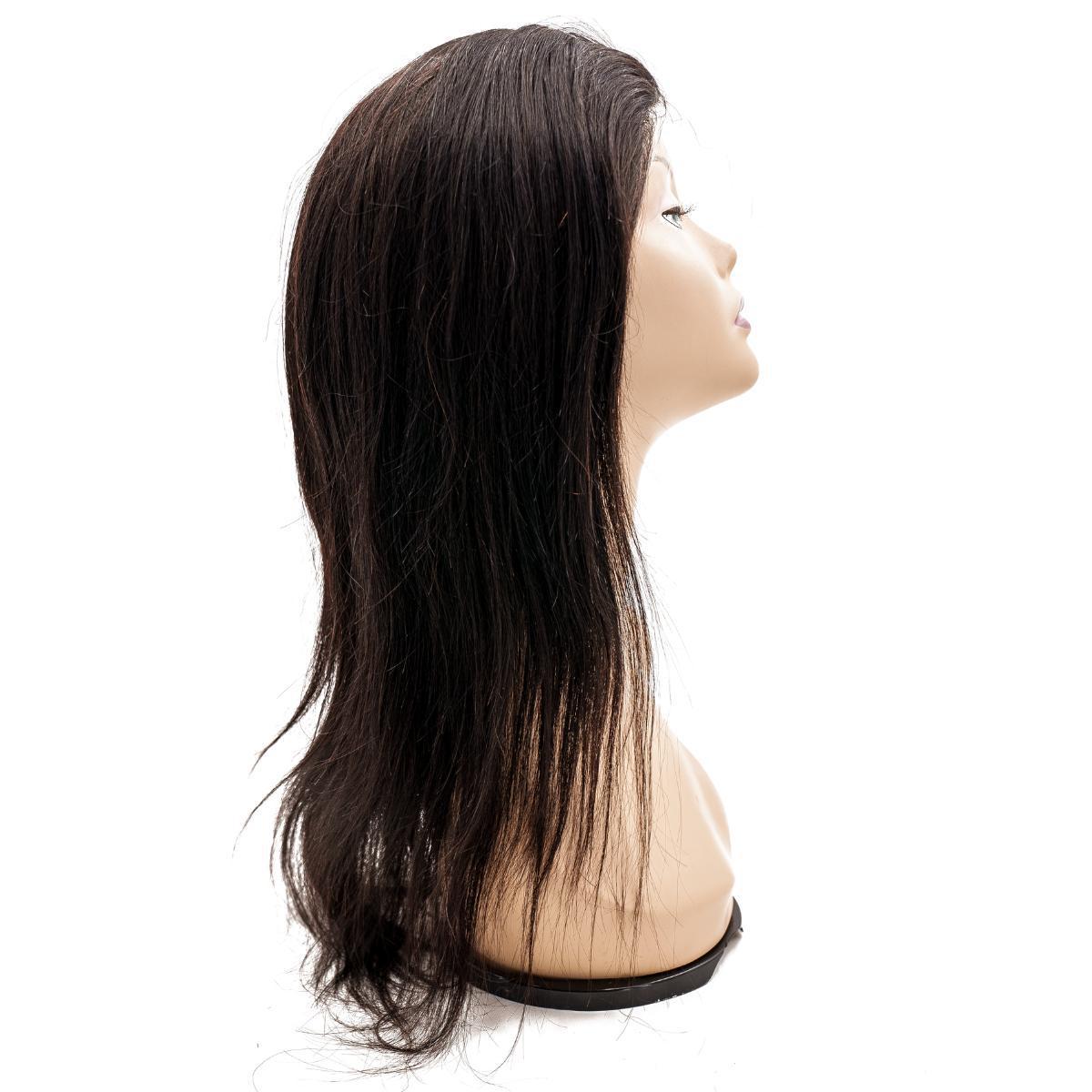 Another angle of the Curly Fine Mono Base Medical Wig, demonstrating the curly texture and reliable design for medical use.