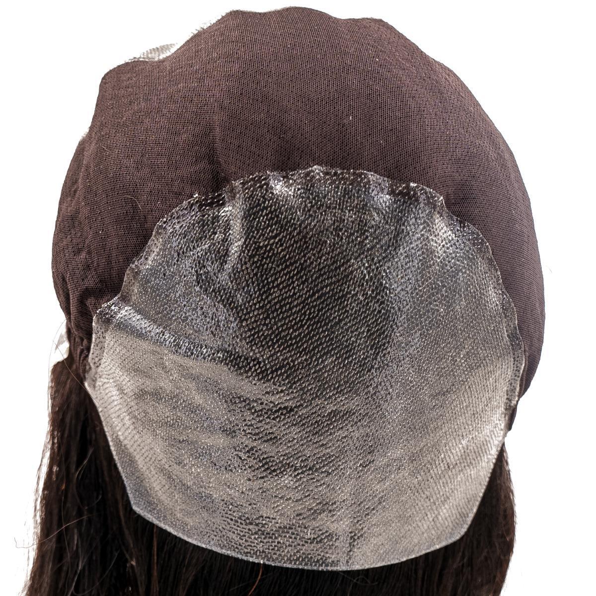 Another angle of the Curly Fine Mono Base Medical Wig, demonstrating the curly texture and reliable design for medical use.
