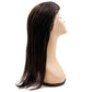 Additional angle of the Straight Silicone Skin Medical Wig, emphasizing the natural 1B color and the comfortable, medium-sized cap.