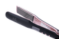 High-resolution image of the black and pink titanium flat iron with sleek plates for fast styling.
