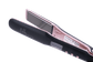 High-resolution image of the black and pink titanium flat iron with sleek plates for fast styling.
