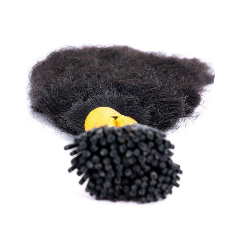 Raw Indian Curly Natural Black I-Tip - Nikki Smith Collection