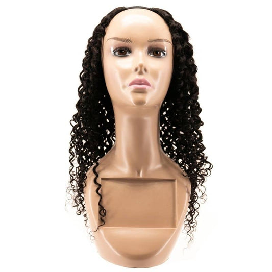 Image of the Brazilian Kinky Curly U-Part Wig showcasing the natural texture and easy-to-use U-Part design for a seamless look.